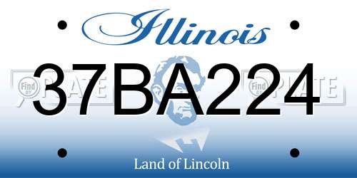 37BA224 Illinois License Plate