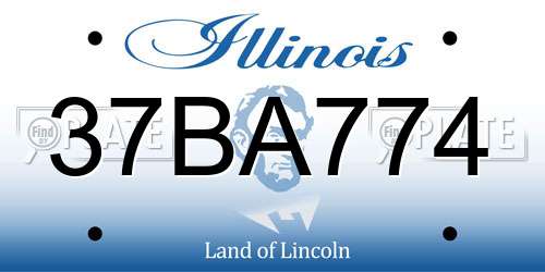 37BA774 Illinois License Plate