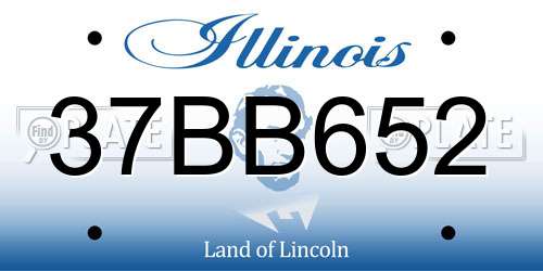 37BB652 Illinois License Plate