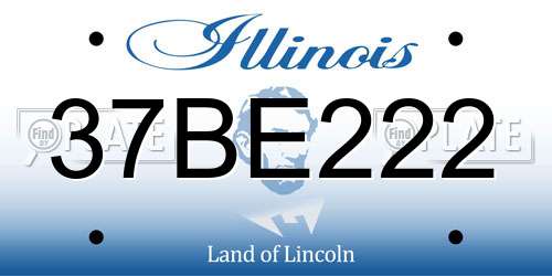 37BE222 Illinois License Plate