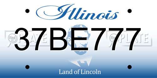 37BE777 Illinois License Plate