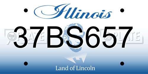 37BS657 Illinois License Plate