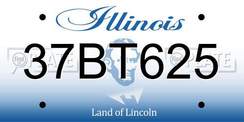 37BT625 Illinois License Plate