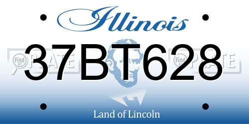 37BT628 Illinois License Plate