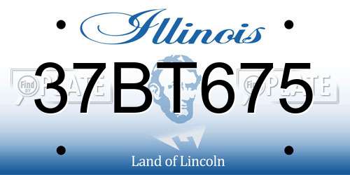37BT675 Illinois License Plate