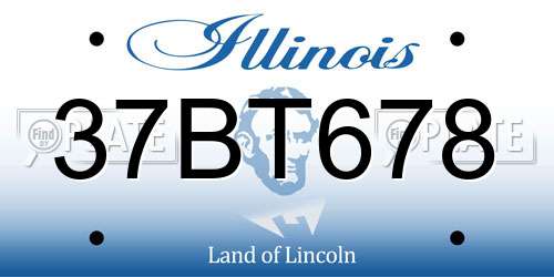 37BT678 Illinois License Plate