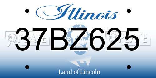 37BZ625 Illinois License Plate