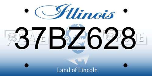 37BZ628 Illinois License Plate