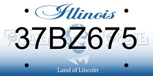 37BZ675 Illinois License Plate