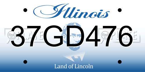 37GD476 Illinois License Plate