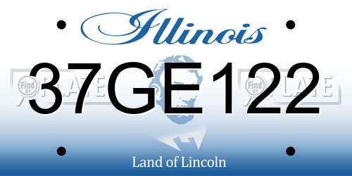 37GE122 Illinois License Plate