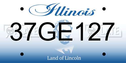 37GE127 Illinois License Plate