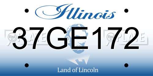 37GE172 Illinois License Plate