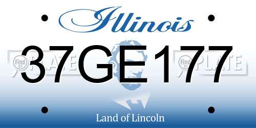 37GE177 Illinois License Plate