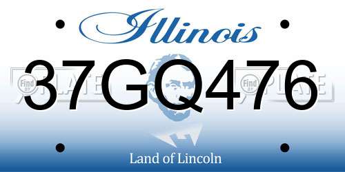 37GQ476 Illinois License Plate
