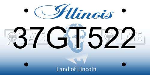 37GT522 Illinois License Plate