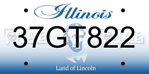 37GT822 Illinois License Plate