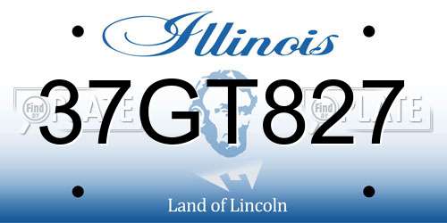 37GT827 Illinois License Plate