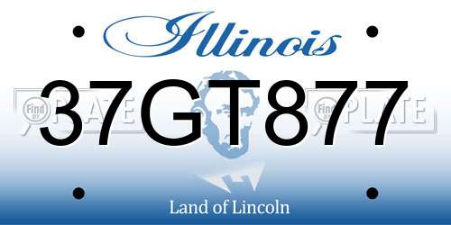 37GT877 Illinois License Plate