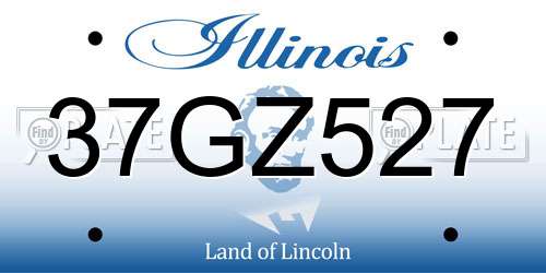 37GZ527 Illinois License Plate