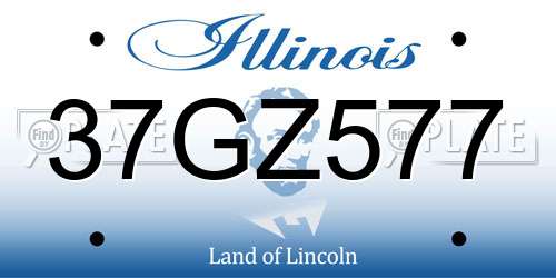 37GZ577 Illinois License Plate