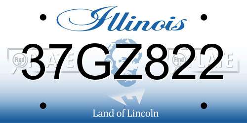 37GZ822 Illinois License Plate