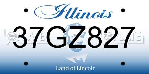 37GZ827 Illinois License Plate