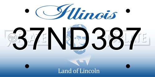 37ND387 Illinois License Plate