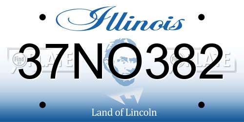 37NO382 Illinois License Plate