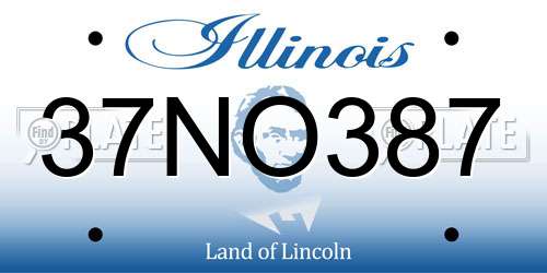 37NO387 Illinois License Plate