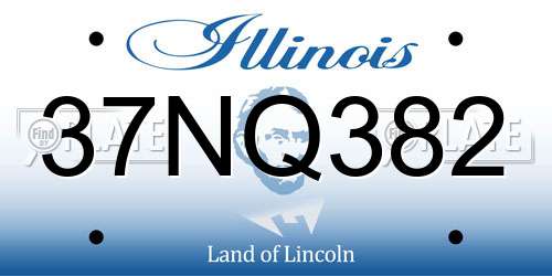 37NQ382 Illinois License Plate