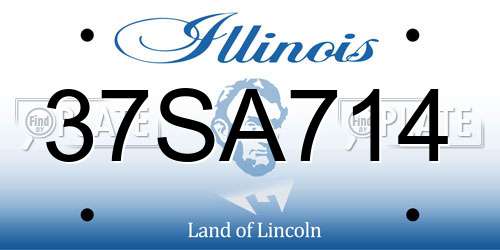 37SA714 Illinois License Plate