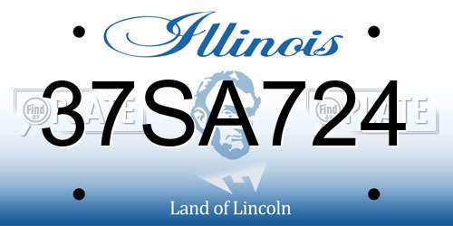 37SA724 Illinois License Plate