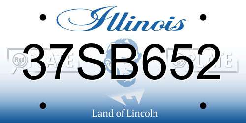 37SB652 Illinois License Plate