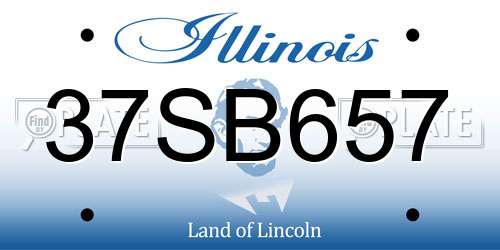 37SB657 Illinois License Plate