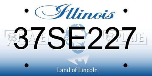 37SE227 Illinois License Plate