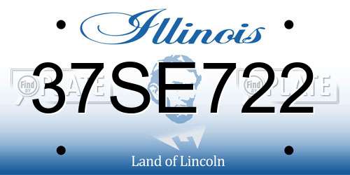 37SE722 Illinois License Plate