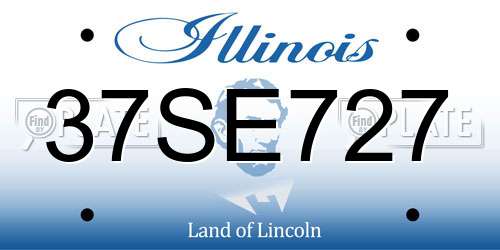 37SE727 Illinois License Plate