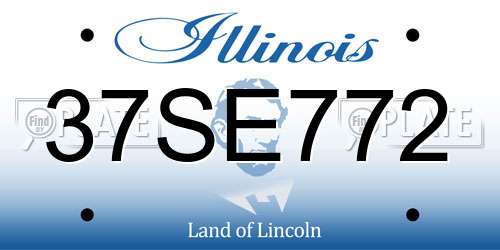 37SE772 Illinois License Plate
