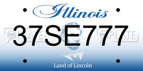 37SE777 Illinois License Plate