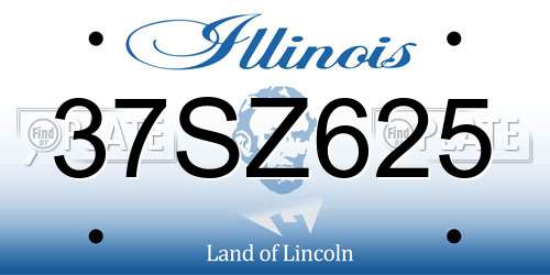 37SZ625 Illinois License Plate