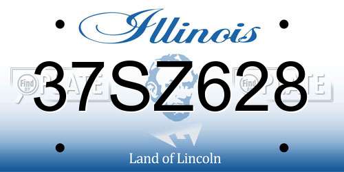 37SZ628 Illinois License Plate
