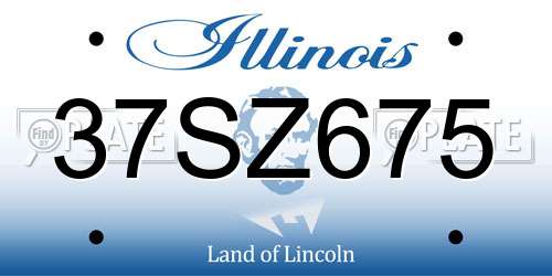 37SZ675 Illinois License Plate