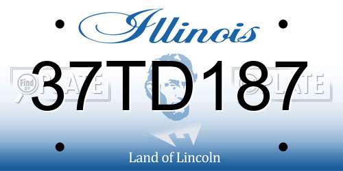 37TD187 Illinois License Plate
