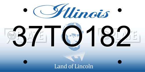 37TO182 Illinois License Plate