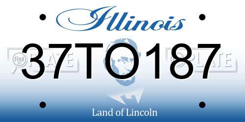 37TO187 Illinois License Plate
