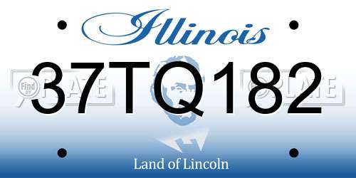 37TQ182 Illinois License Plate