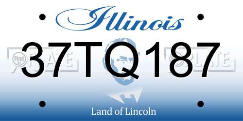37TQ187 Illinois License Plate
