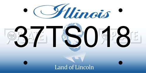 37TS018 Illinois License Plate