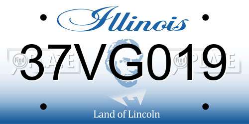 37VG019 Illinois License Plate